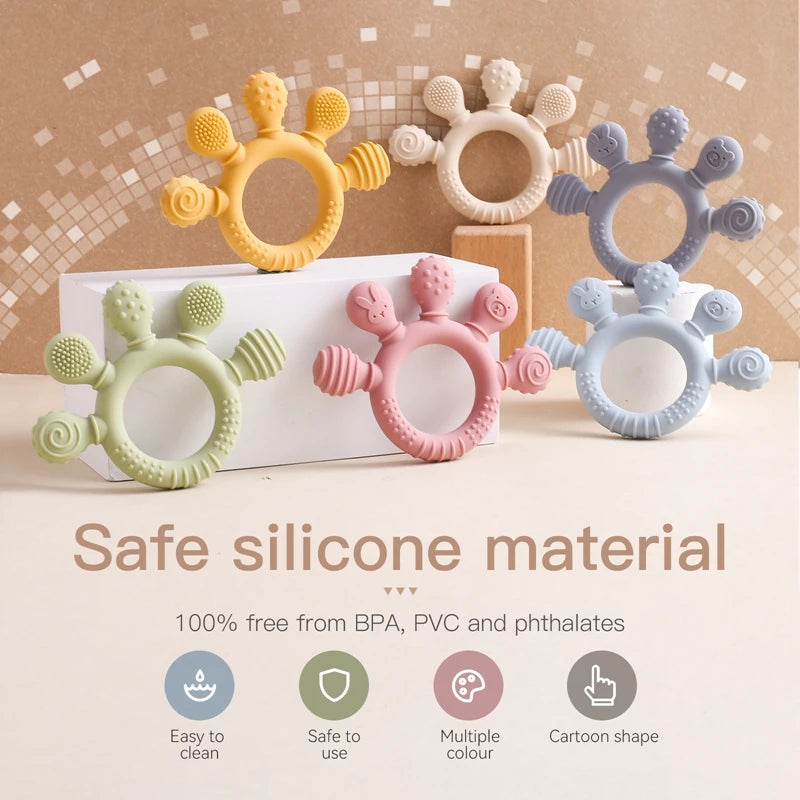 Playful Silicone Teething Ring